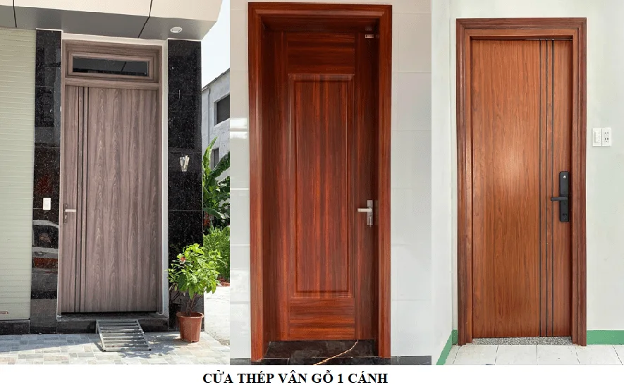 Mẫu cửa thép vân gỗ