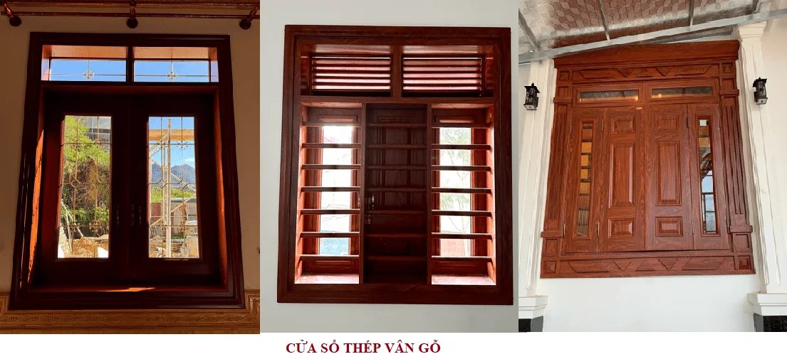 Mẫu cửa thép vân gỗ