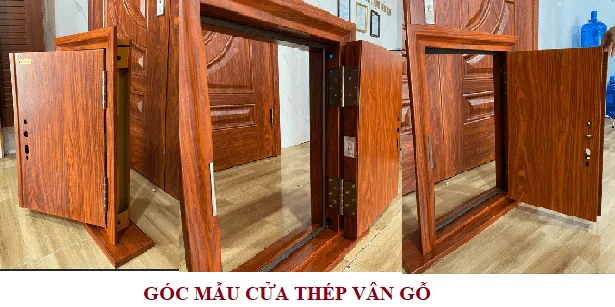 Mẫu cửa thép vân gỗ